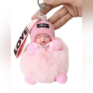 Pink Plush Doll Keychain